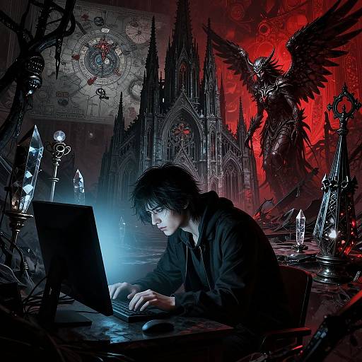 Weary Author in Surreal Deterioration