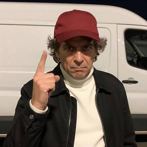 Intense Middle-Aged Man at Night