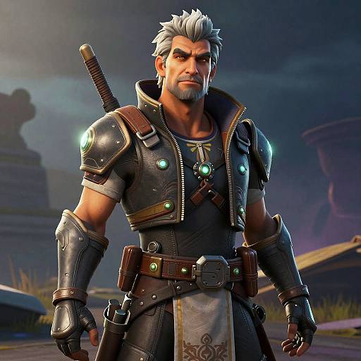 Cyberpunk Ramirez: Wise Warrior Portrait