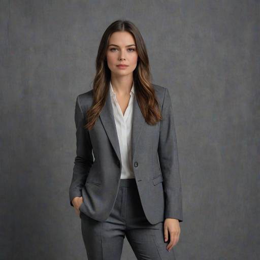 Young Woman in Grey Business Suit