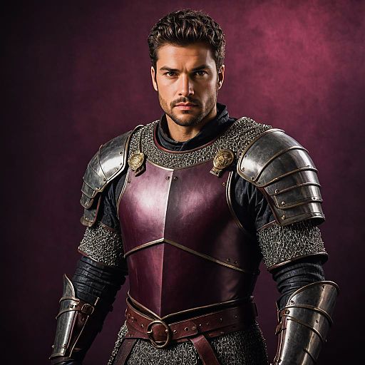 Striking Knight in Velvety Studio Setting Striking Knight in Velvety Studio Setting