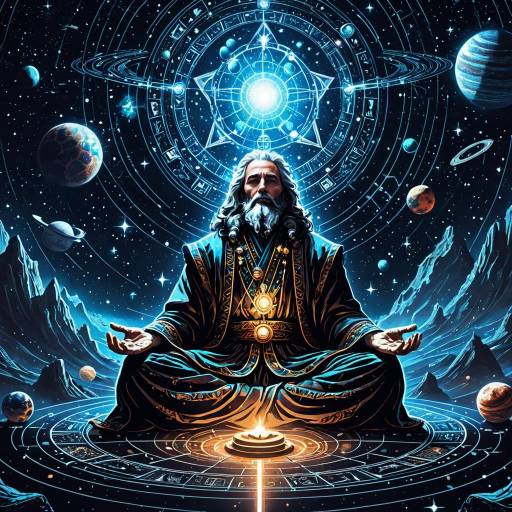 Cosmic Sage in Baroque Space Illustration Cosmic Sage in Baroque Space Illustration