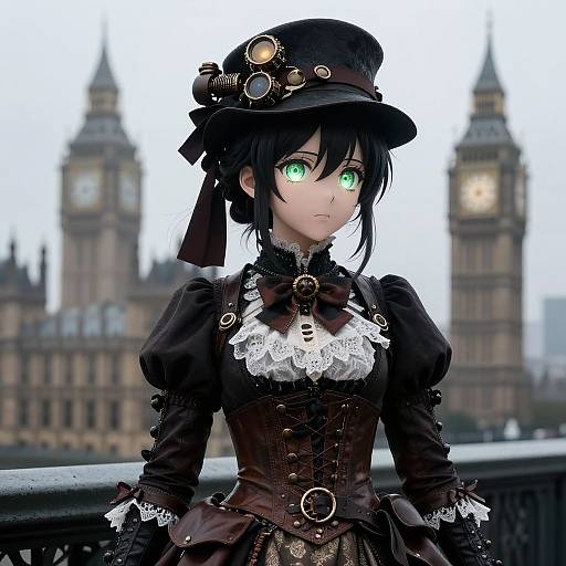 Steampunk Victorian Anime Girl London