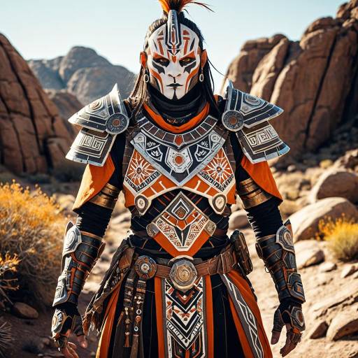 Intricate Sci-Fi Fantasy Character in Desert