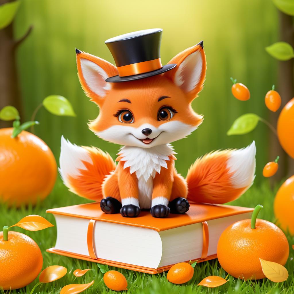 Adorable Cartoon Baby Fox with Wings