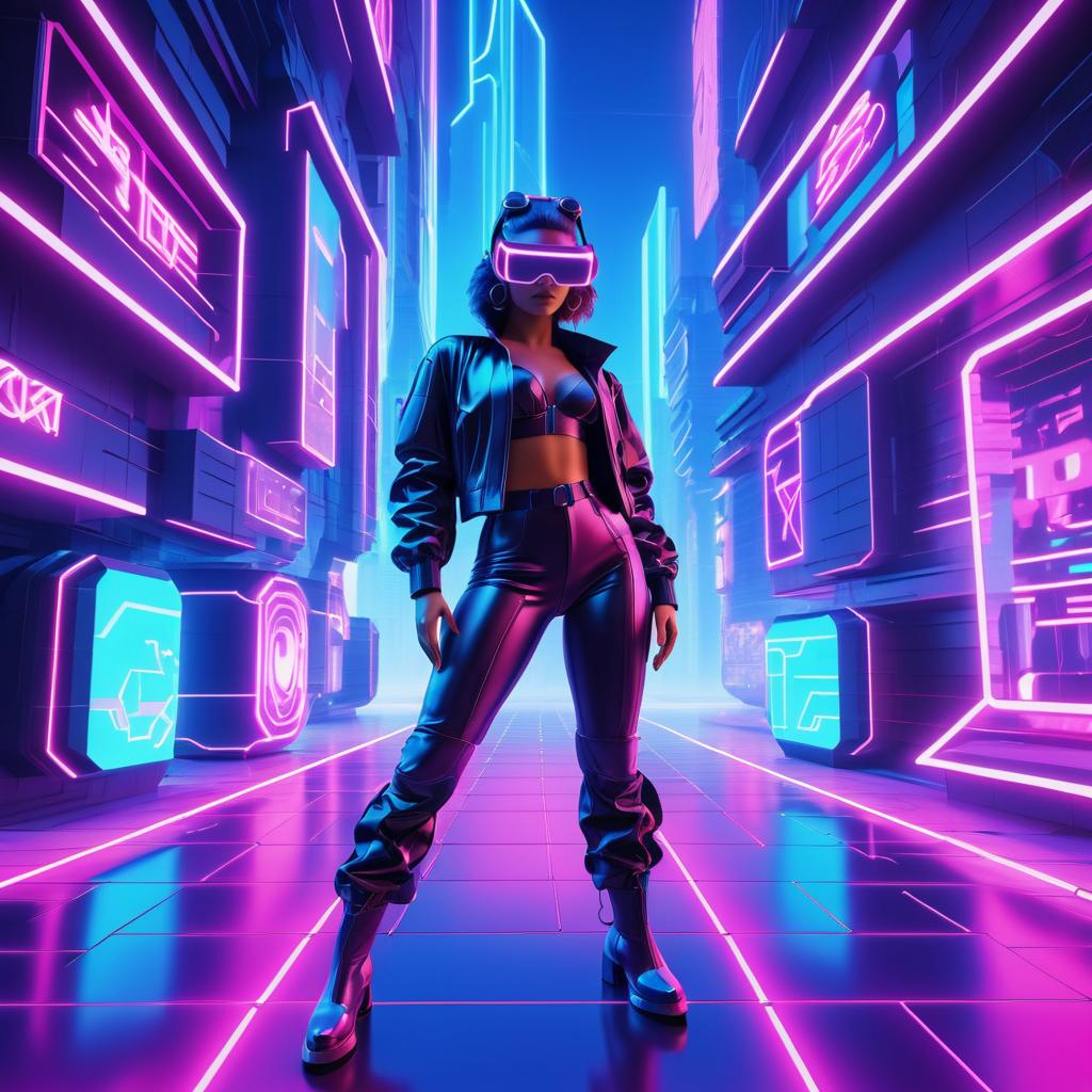 Dynamic VR Explorer in Neon Paradise