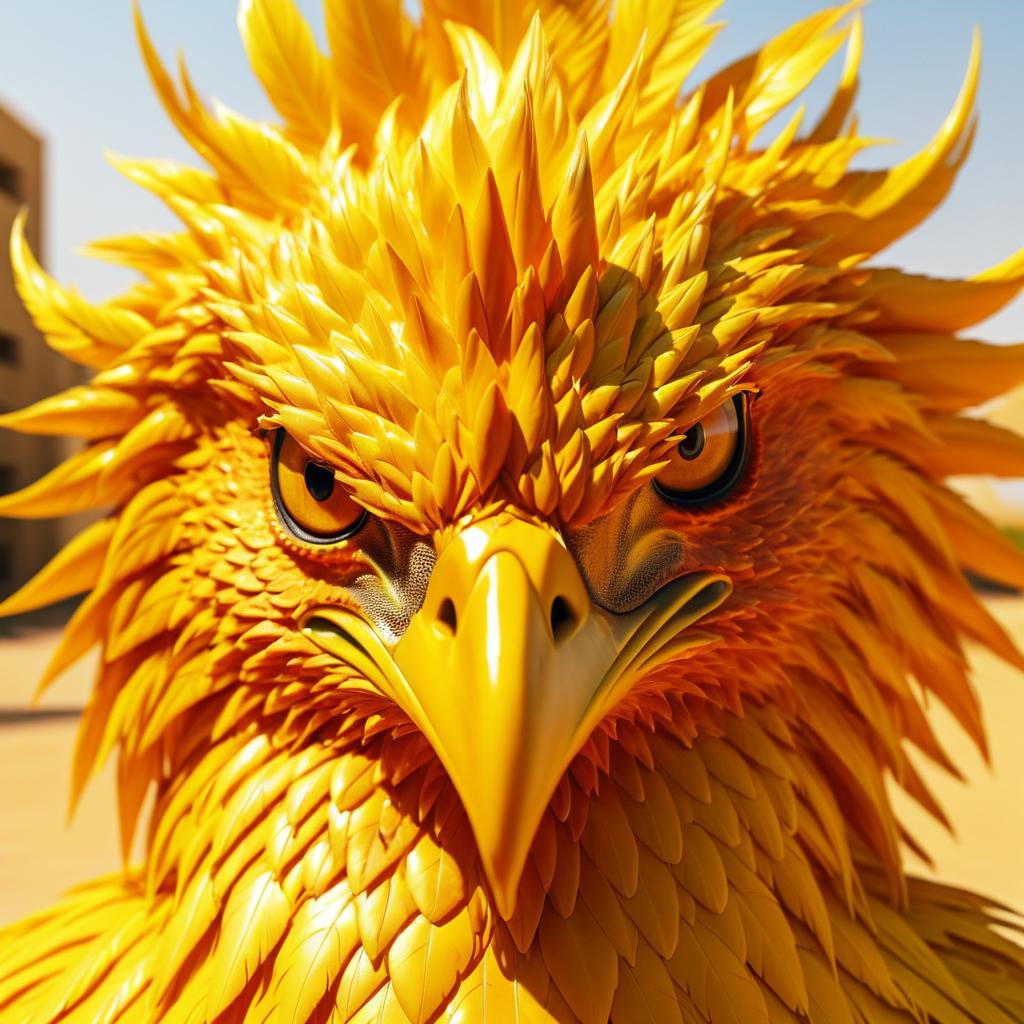 Hyperrealistic Portrait of a Phoenix