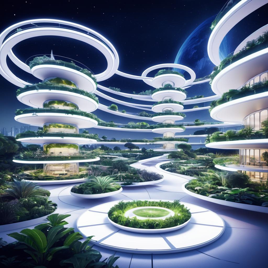 Futuristic Space Station with Organic Design