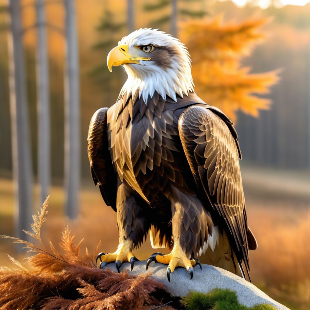 Majestic Eagle in Autumn Landscape