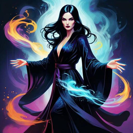 Mysterious Sorceress in Pop Art Style