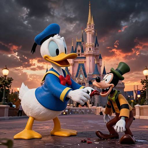 Zombie Donald Duck Attacks Goofy