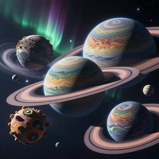 AI-Imagined Floating Planets in Space