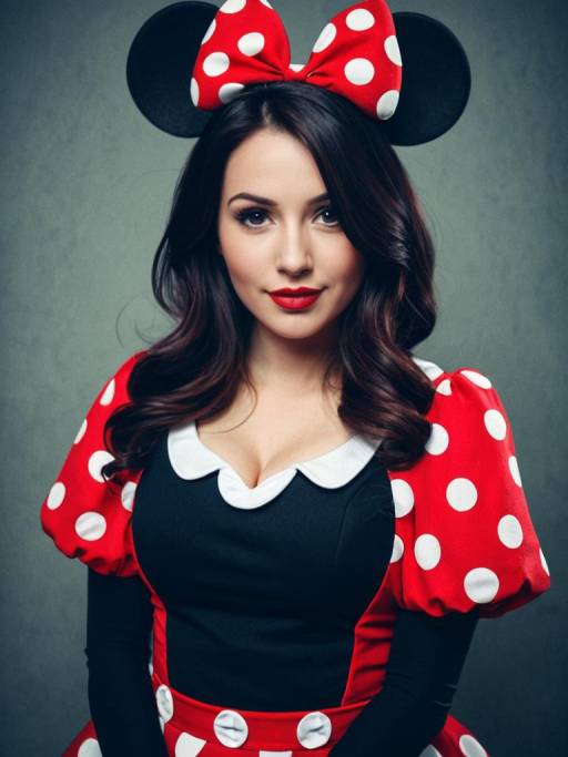Woman in Minnie Mouse Costume