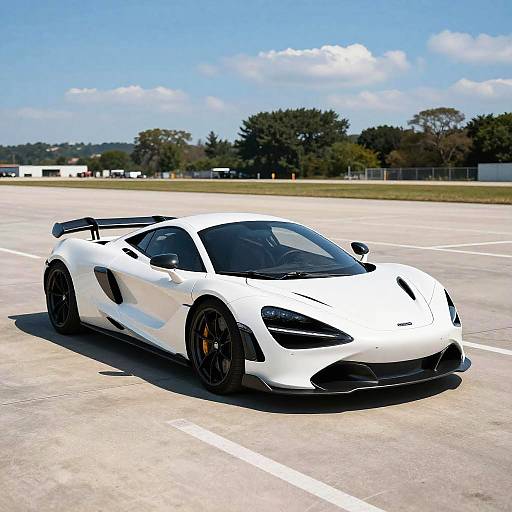 Sleek Futuristic White Sports Car