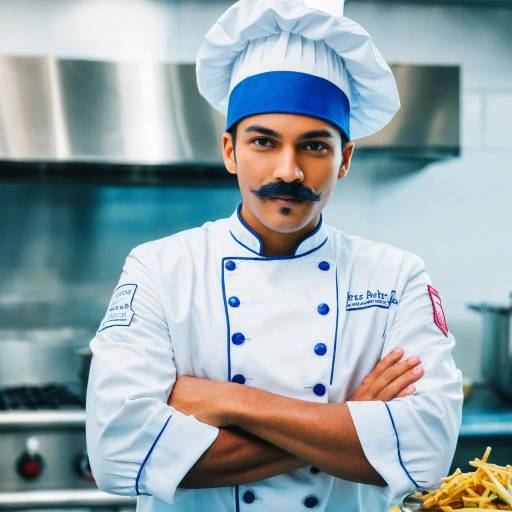 Blue-Skinned Chef Boy with Glowing Eyes