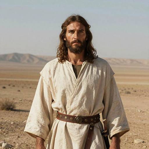 Jesus as a Warrior in Desert Landscape