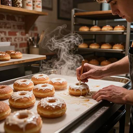 Artisanal Doughnuts in Rustic Bakery