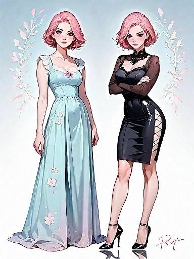 Stylish Woman in Blush Pink Dress