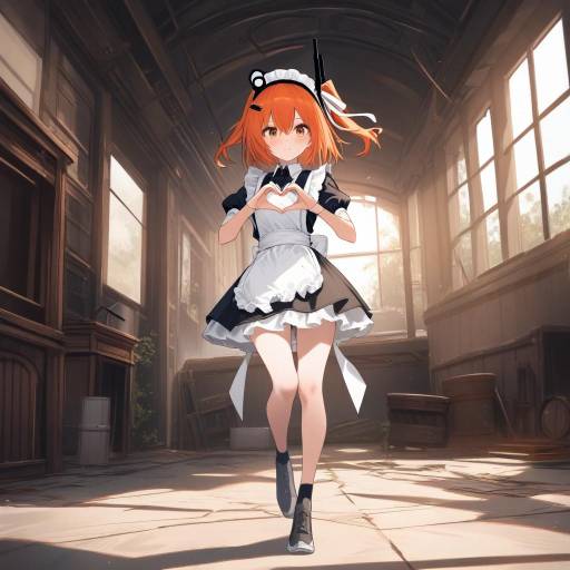 Elegant Android Maid in Abandoned Tavern