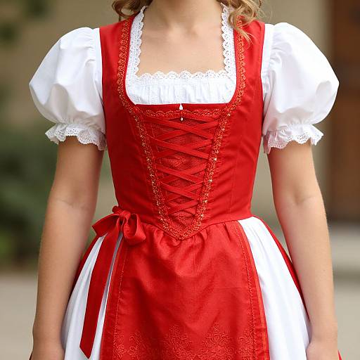 Traditional Austrian Wedding Dress Close-Up