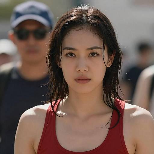 Intense Portrait of a Determined Woman