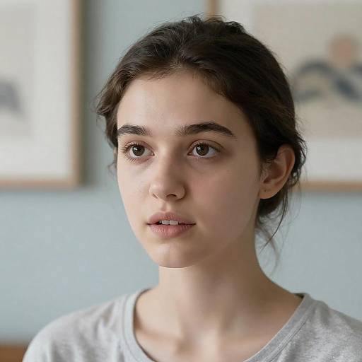 Portrait of a Young Woman in Gray