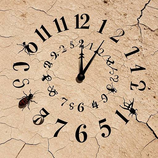 Surreal Clock Insects Time Spiral