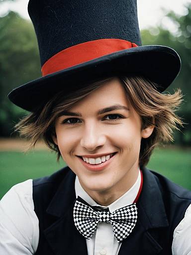 Young Man in Mad Hatter Costume