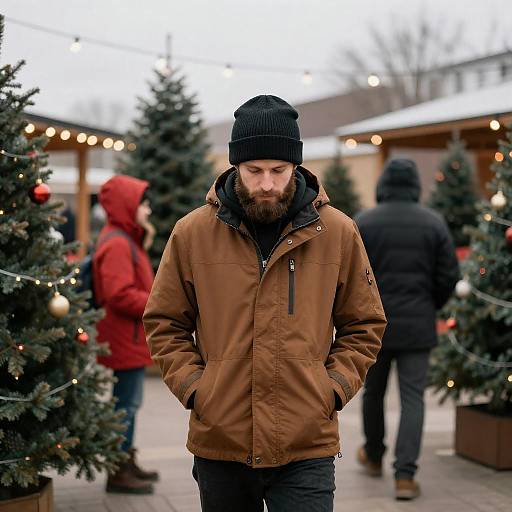 Winter Scene with Bearded Man and Friends