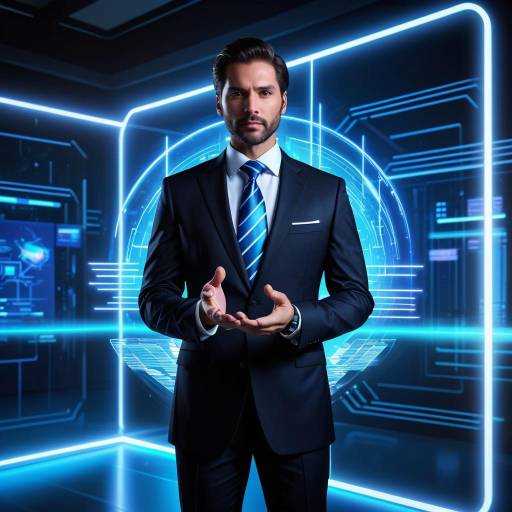 Futuristic Professional Interacting with Holograms