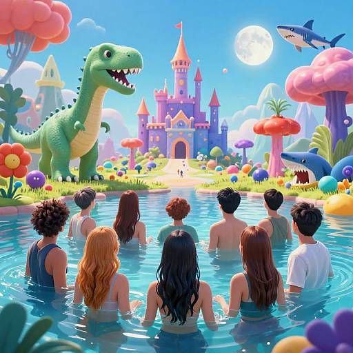 Group in Colorful Dreamy Metaverse