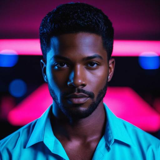 Realistic Neon Fashion Portrait of a Man