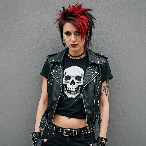 Female Rocker with Spiky Red Hair