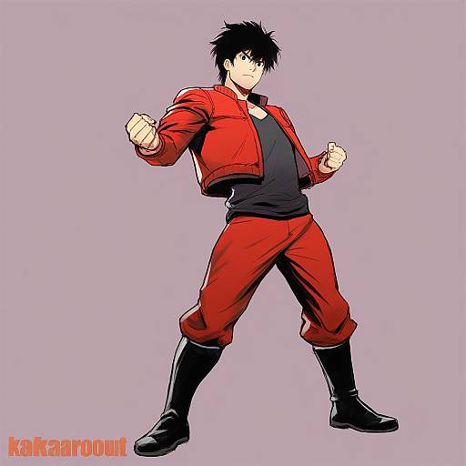 Illustration of Kaneda shoutarou (akira), akira (manga) in the style of Rejean dubois