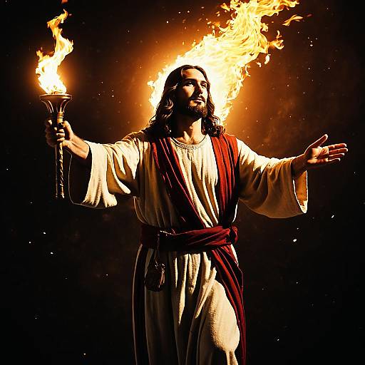 Jesus Holding a Flaming Torch