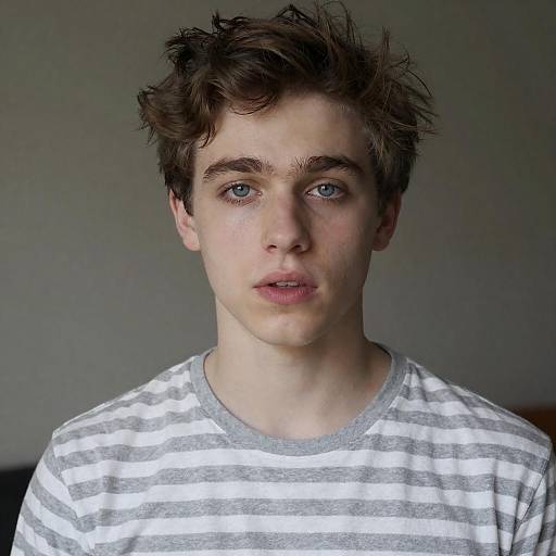 Portrait of Young Man with Messy Hair