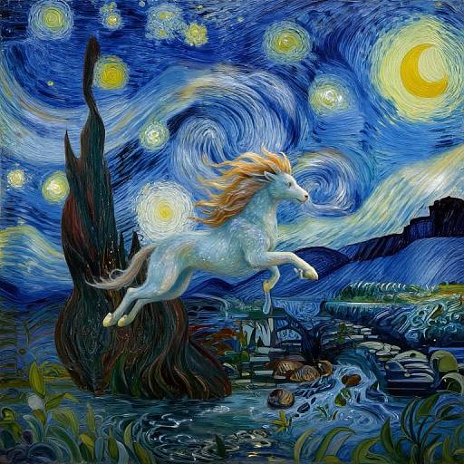 Dreamlike Van Gogh Style Landscape