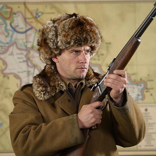 Focused Hunter in Fur Gear