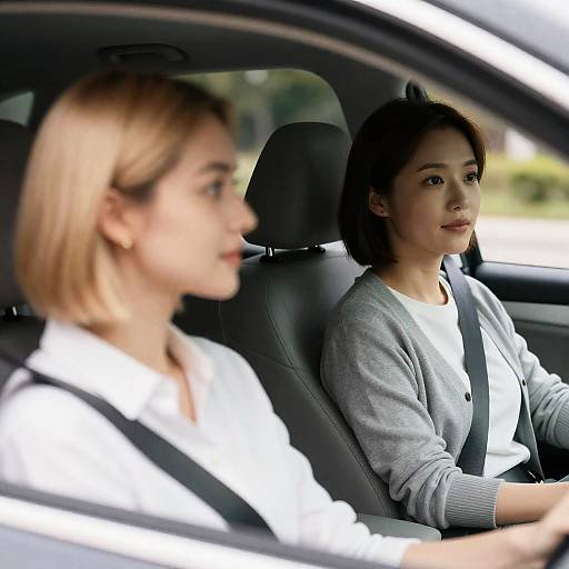 Two Women in Car Interior