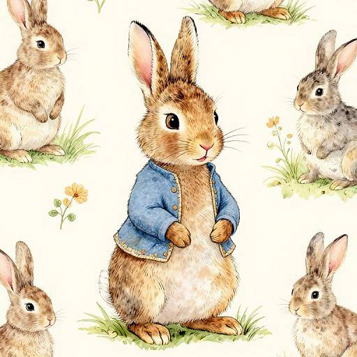Peter Rabbit Classic Cartoon Illustration
