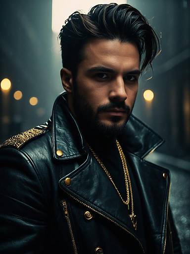 Trendy Man in Modern Fashion Headshot