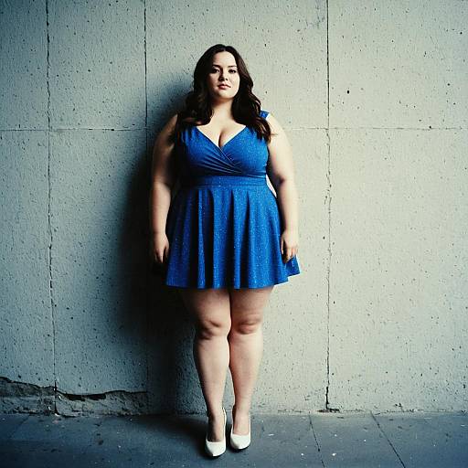 Plus Size Woman in Blue Dress