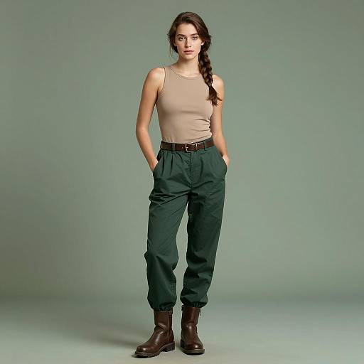 Woman in Casual Outfit with Side Braid