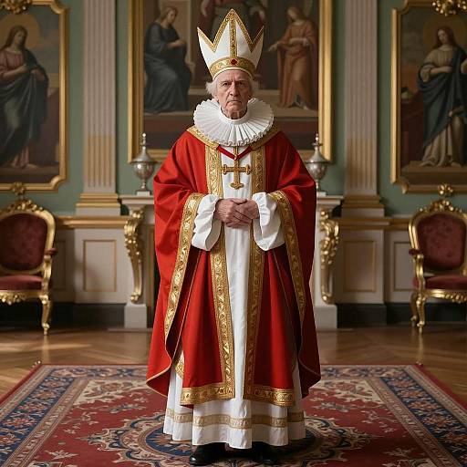 Elegantly Regal Elderly Bishop Portrait