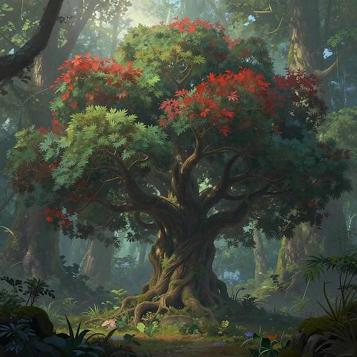 Majestic Tree of Life in Enchanted Forest