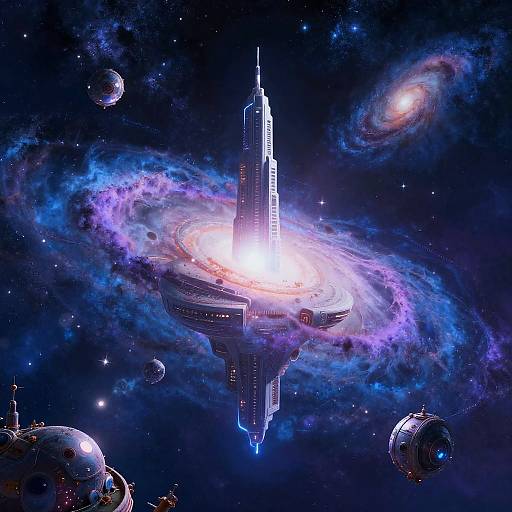 Futuristic Cosmic Landscape Art Filter