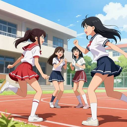 Anime School Girls Sports Competition