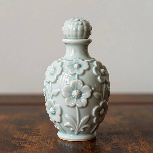 Intricate Ceramic Perfume Bottle Art