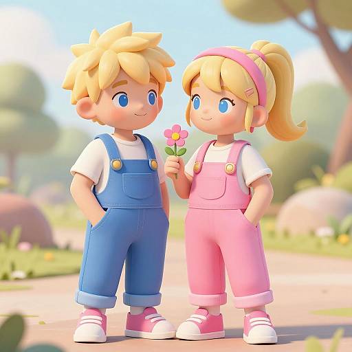 Charming Children in Outdoor Bliss