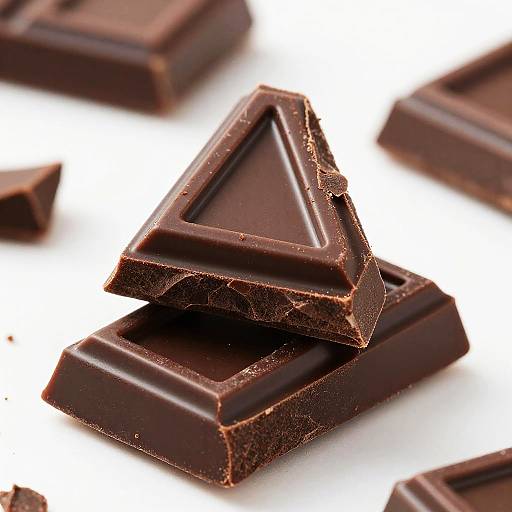 Close-Up of Dark Chocolate Stack